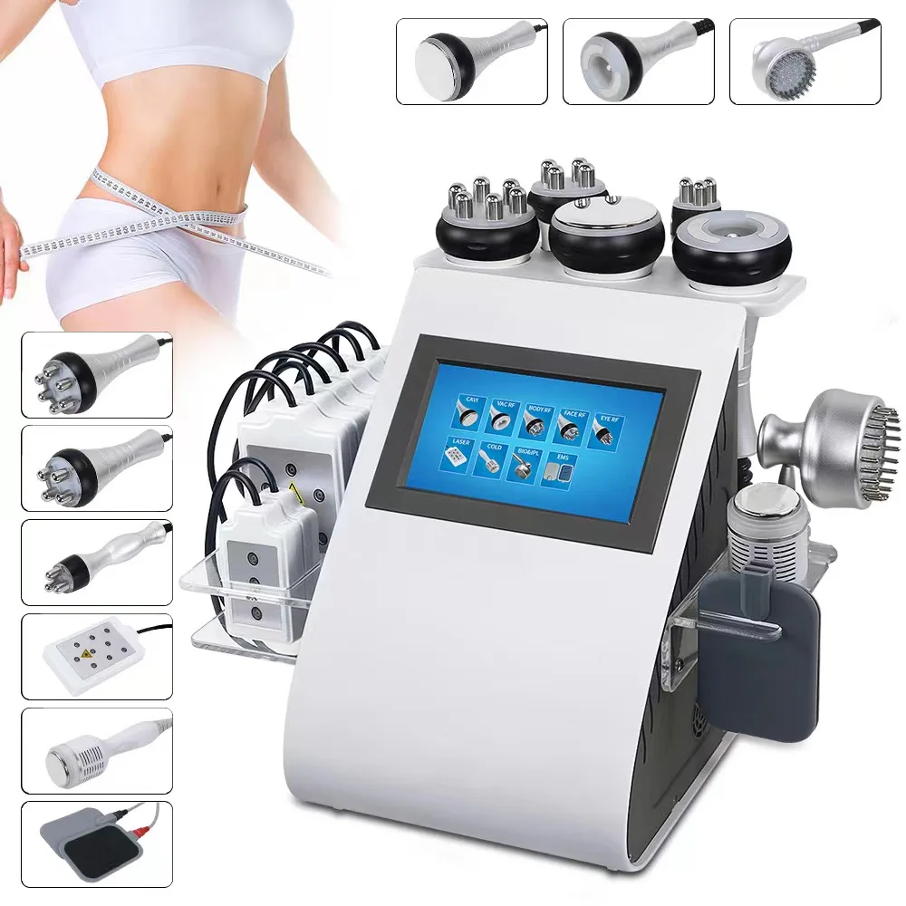

9 in1 Cavitation RF Body Slimming Lipo Laser Fat Reduce Radio Frequency Face Skin Lifting BIO Micro Current LED Photon Therapy