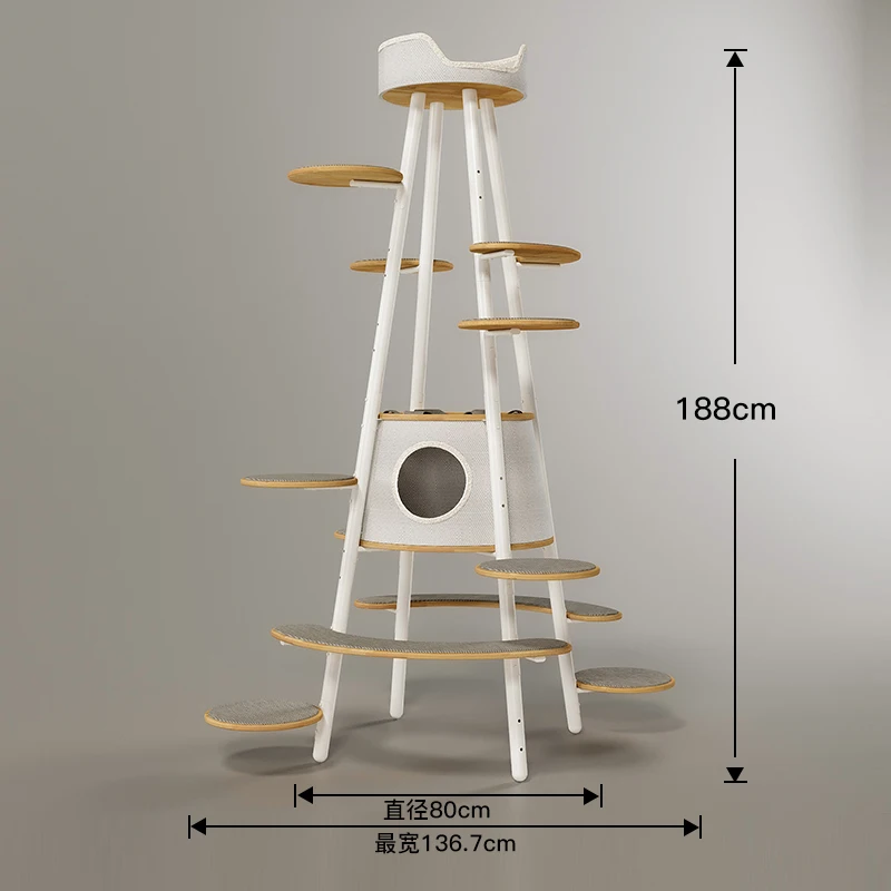 

Jumping Cat Climbing Frame Simple Multi-Cat Cat Nest Cat Tree Integrated Solid Wood Column Type