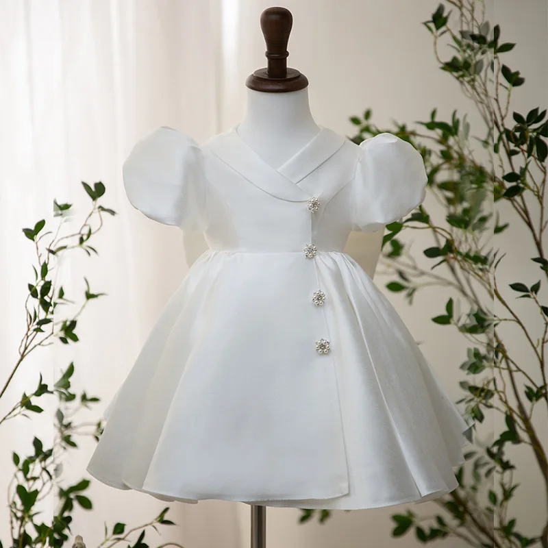

Girl Formal Dress for 2022 Baby Elegant Wedding Dresses Kids Vintage Baptism Ball Gown Children Birthday Party Vestidos