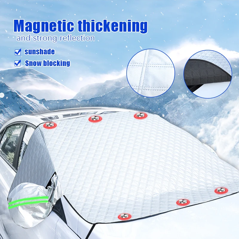 

Зимний Универсальный чехол на лобовое стекло автомобильный Снежный чехол на лобовое стекло автомобиля Защита от снега защита от льда защит...