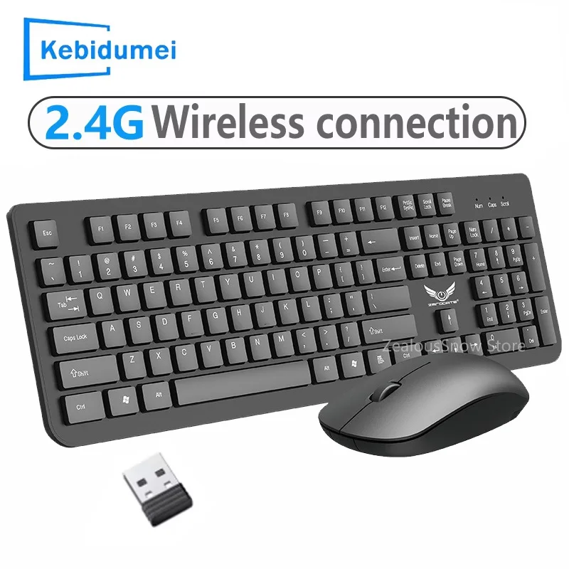 Фото 2,4G Беспроводная клавиатура и мышь, 104 клавиши, стандартная клавиатура, игровая клавиатура, комплект мыши для Android TV Box, аксессуары для ноутбуков и ПК №1
