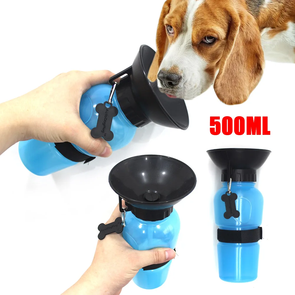 

Squeeze Portable Pet Drinking Fountain 500ML Pet Accompanying Cup Outdoor Pet Drinking Cup Squeeze Out Water for Cats Dogs