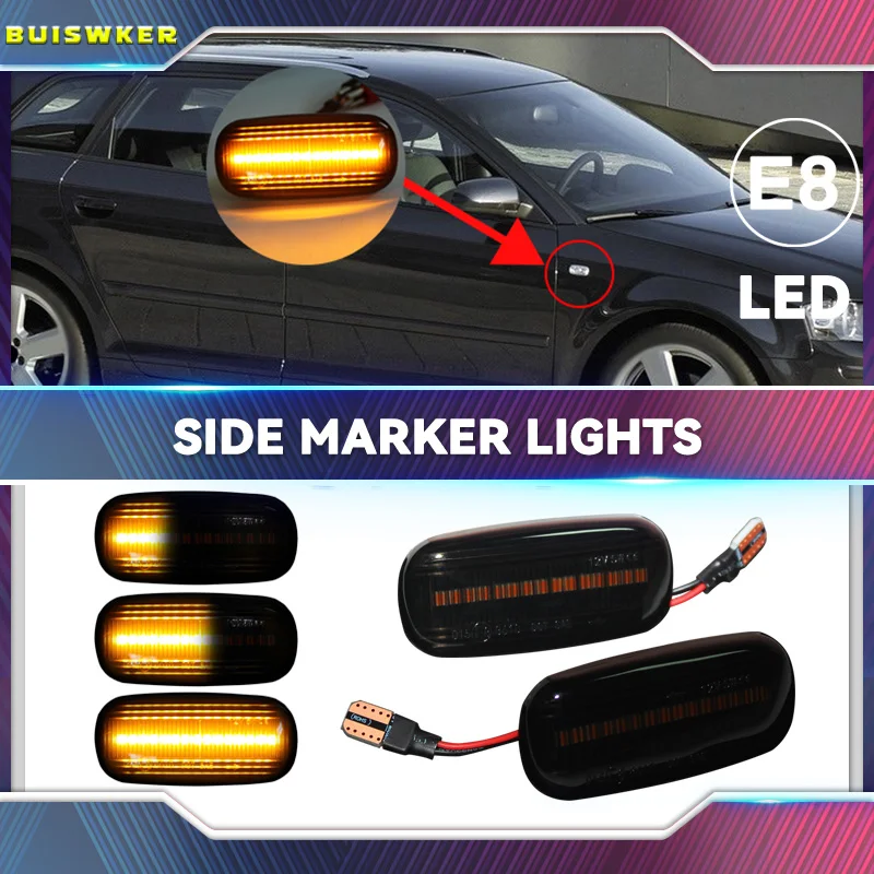 Боковой маркер светильник указатель поворота для Audi A3 S3 8P A4 S4 RS4 B6 B7 B8 A6 S6 RS6 C5 C7 C6 05-08