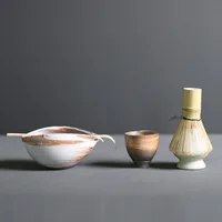 4PCS/set Traditional Matcha Giftset Japanese Tea Set Ceramic Matcha Bowl Whisk Holder Bamboo Tea Whisk Spoon Home Tea Room Tool