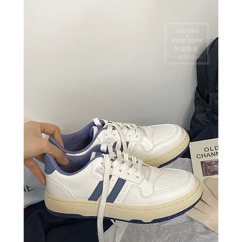 

Spring Autumn Women Sneakers Double Striped Casual Shoes Lace-up Board Shoes