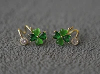 clover green zircon earrings cuatro hojas classic elegant pendientes 2022