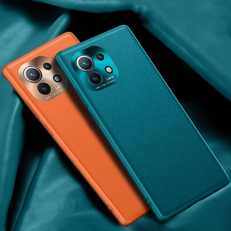 

Light luxury New plain leather case For XIAOMI MI 10 Pro 10 Lite Soft edges plain skin Anti fingerprint Cover