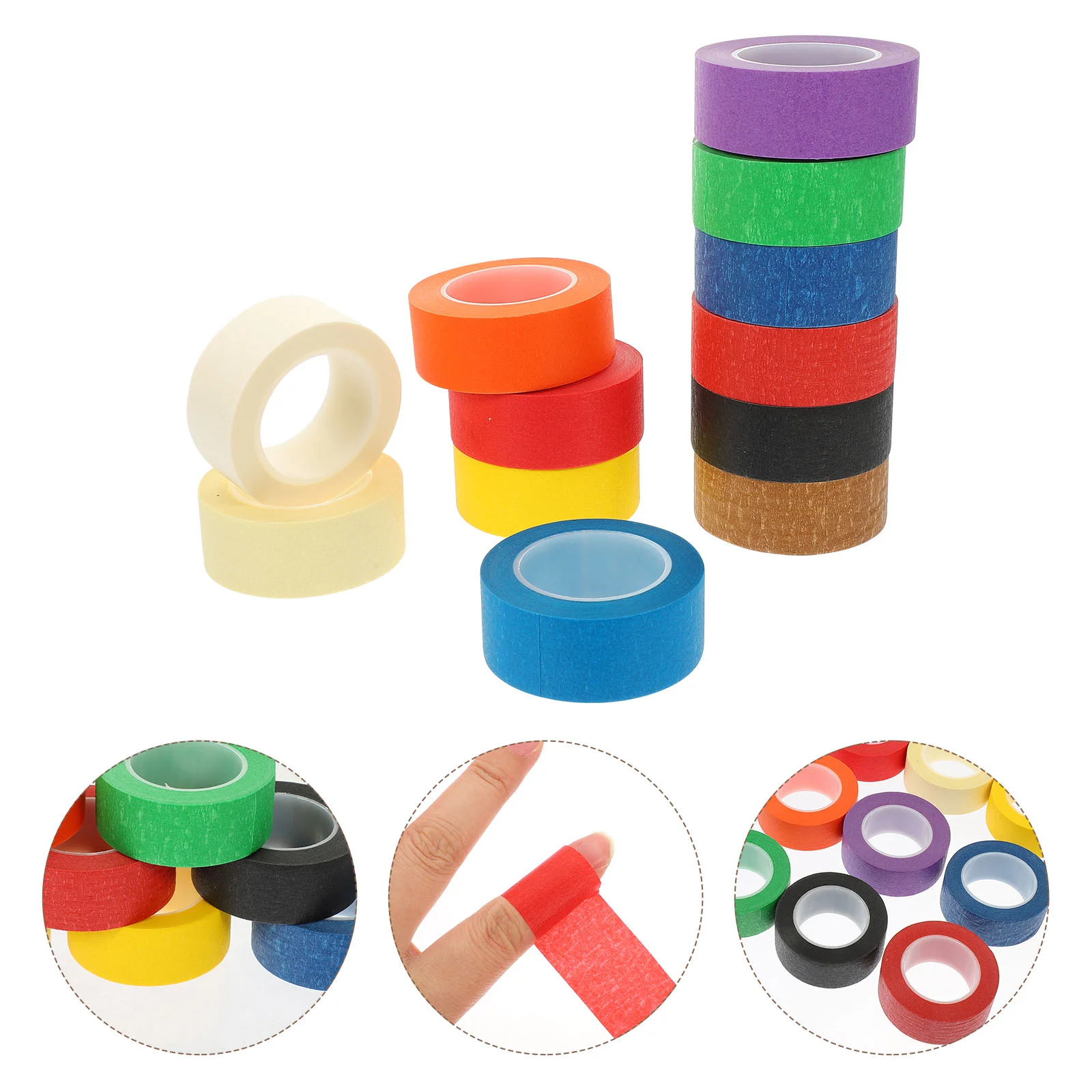 

12 Rolls Colorful Masking Tapes Craft Paper Tapes Self-adhesive Tapes