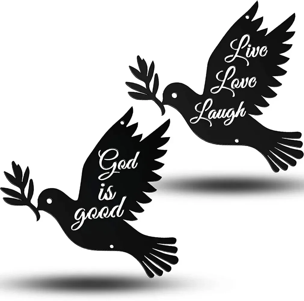 Металлическое настенное искусство живите люблю смех и Бог хороший из 2 частей