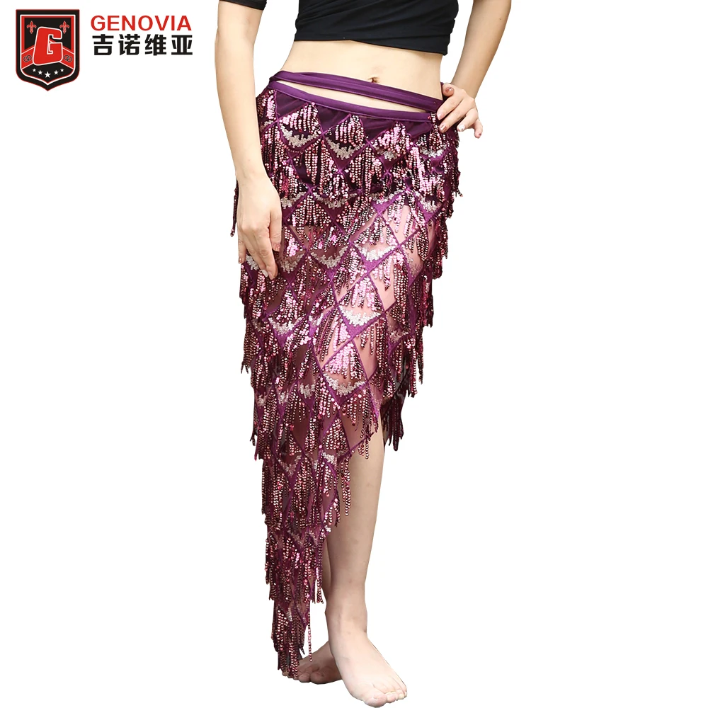 Красивый костюм Русалочки с блестками для танца живота на Хэллоуин хип-шарф юбка