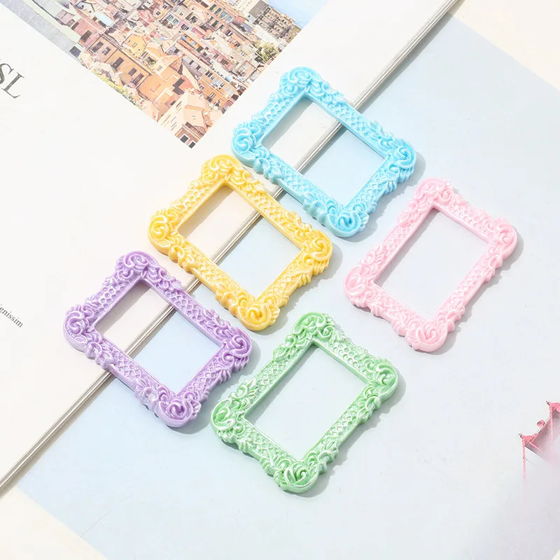

10Pcs Colorful Photo Frame Flatback Resin Cabochon Embellishments for Phone Case Decoration DIY Scrapbooking Accessories Craft
