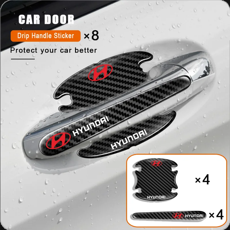 

Carbon Fiber Car Doorknob Scratches Protection Sticker for Hyundai I30 I20 IX20 IX35 Creta Kona Getz Veloster Tucson Accessories