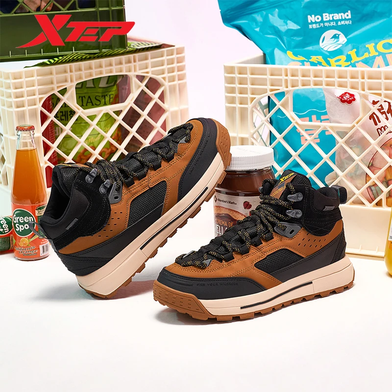 

Xtep Casual Shoes Men Soft Wear-Resistant Sports Shoes Warm Trekking Outdoor Shoes 879419170002