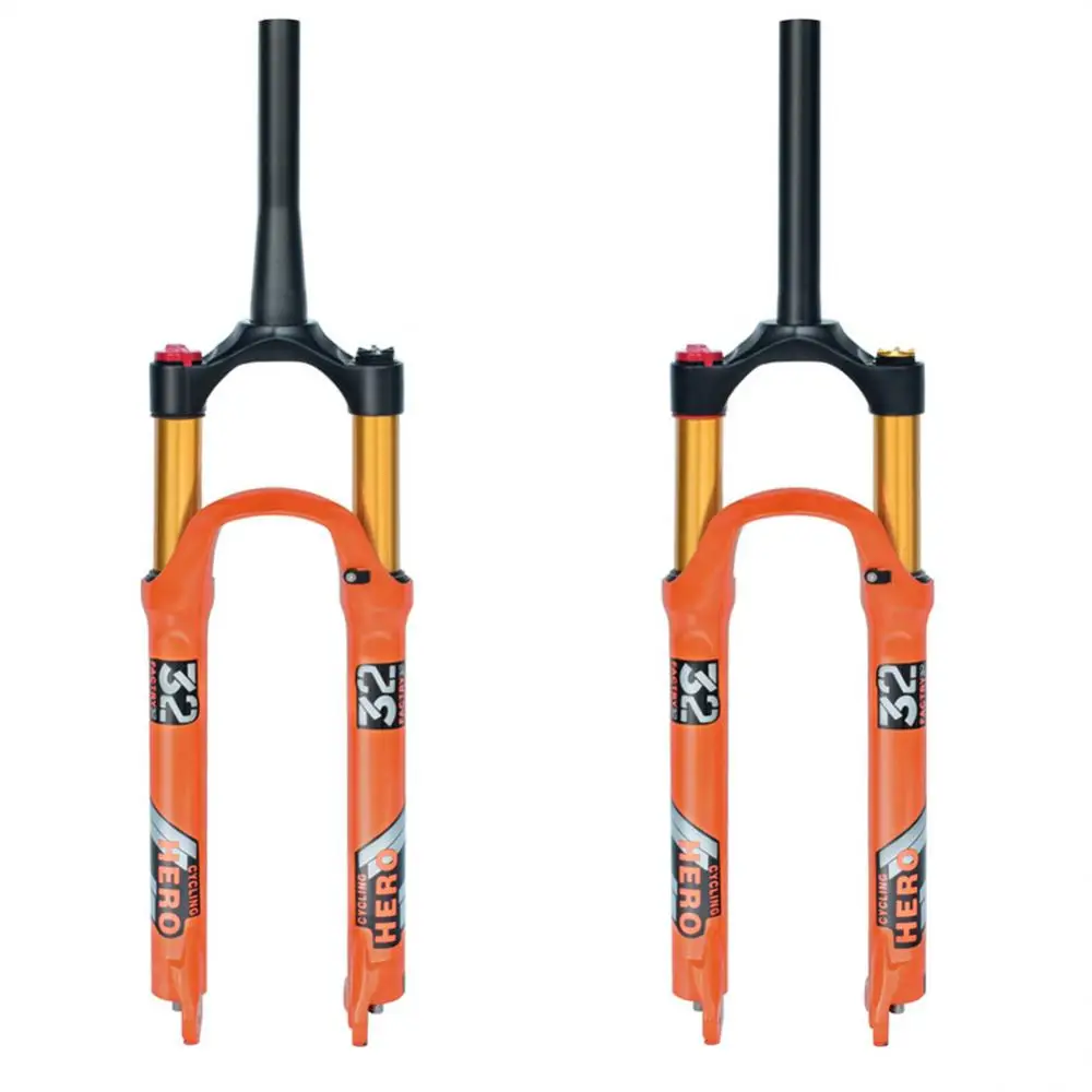 

Cycling Hero MTB Fork Suspension Air Fork Bicycle Plug Stroke 100-120MM 32MM 26 27.5 29 Inch Epixon Bike Fork Magnesium Alloy