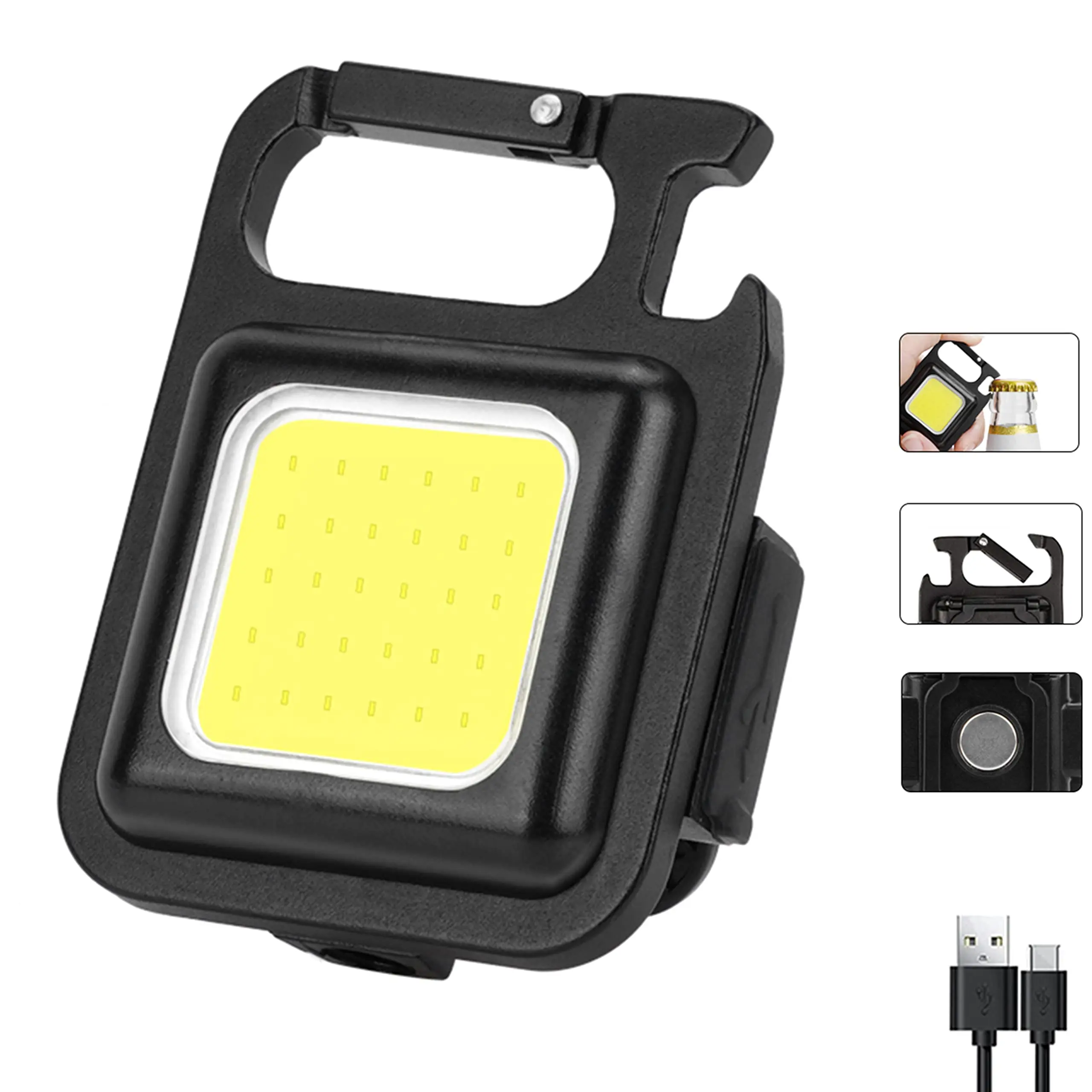 

Суперъяркий водонепроницаемый перезаряжаемый открывашка для бутылок Orlite для самообороны, милый дизайн, светодиодный карабин COB с фонарико...