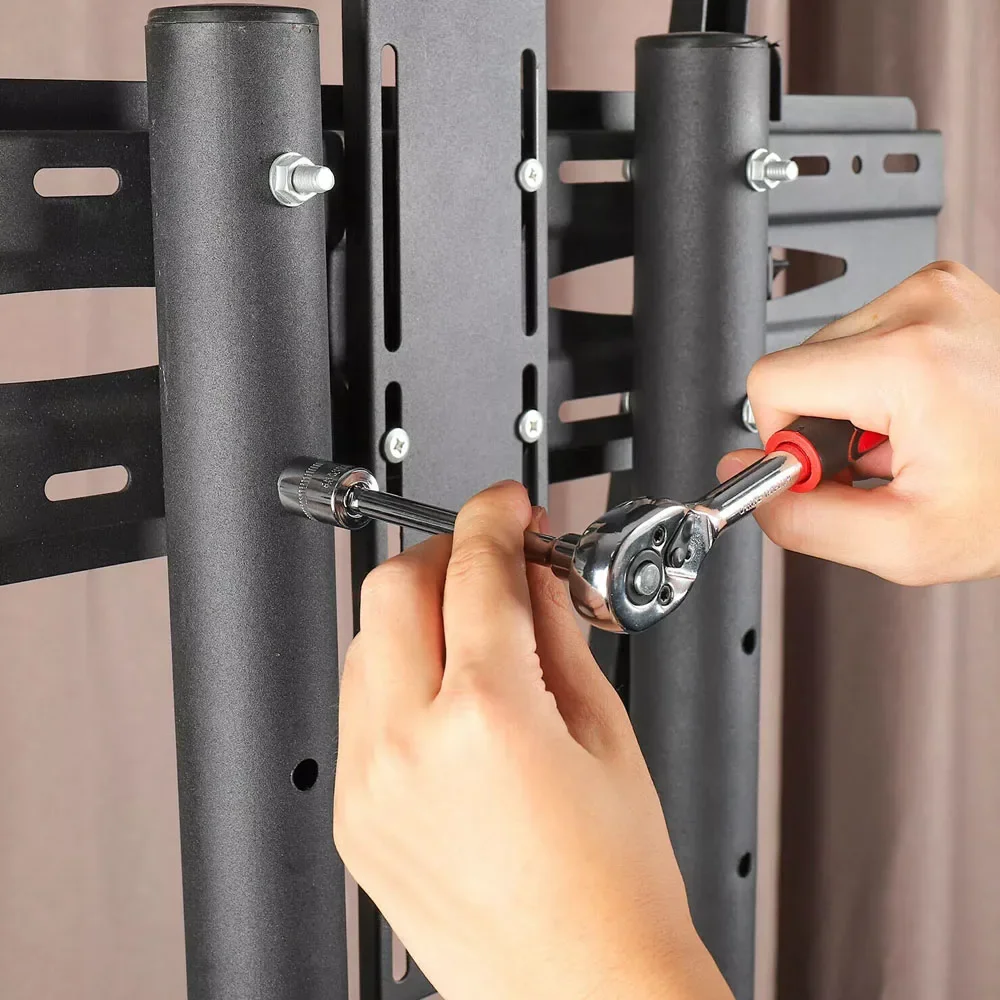 46 шт. набор гаечных ключей с трещоткой 1/4 дюйма метрические шестигранные насадки