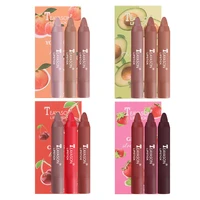 3pcsset crayon lipstick pen nude long lasting easy to wear matte velvet air lipstick pen set cosmetics liptint makeup tools