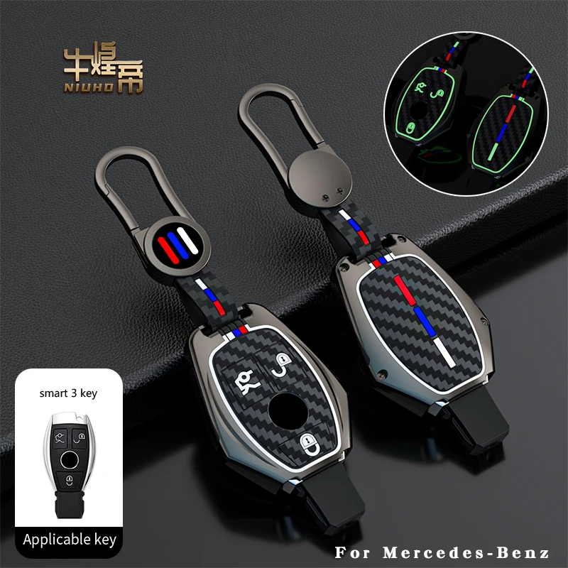 

Car Carbon fiber Key Case Keychain For Mercedes-Benz A B C R G Class GLA GLK W203 W176 W204 W251 W463 AMG Key Cover Accessories