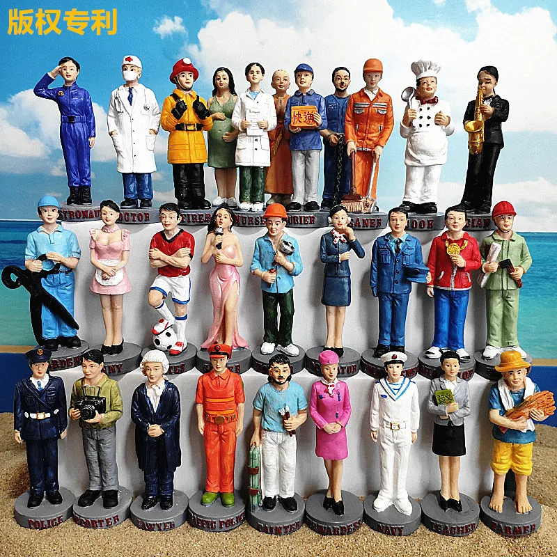 S Sand Table Model Sets Doctor Firemen Toys Painted Crafts Ornaments Figurines