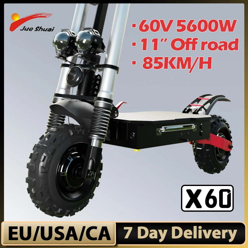 

EU USA CA Escooter 5600W Dual Motor 60V 20Ah 26Ah 30Ah Lithium Battery 100 km Long Range 85km/h Powerful Electric Scooter Adults