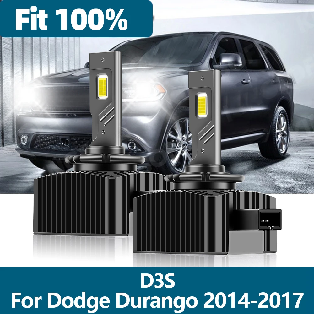 2Pcs D3S Led Headlight 40000LM 6000K CSP Chip 1:1 Xenon Car Light High Low Beam Fit For Dodge Durango 2014 2015 2016 2017