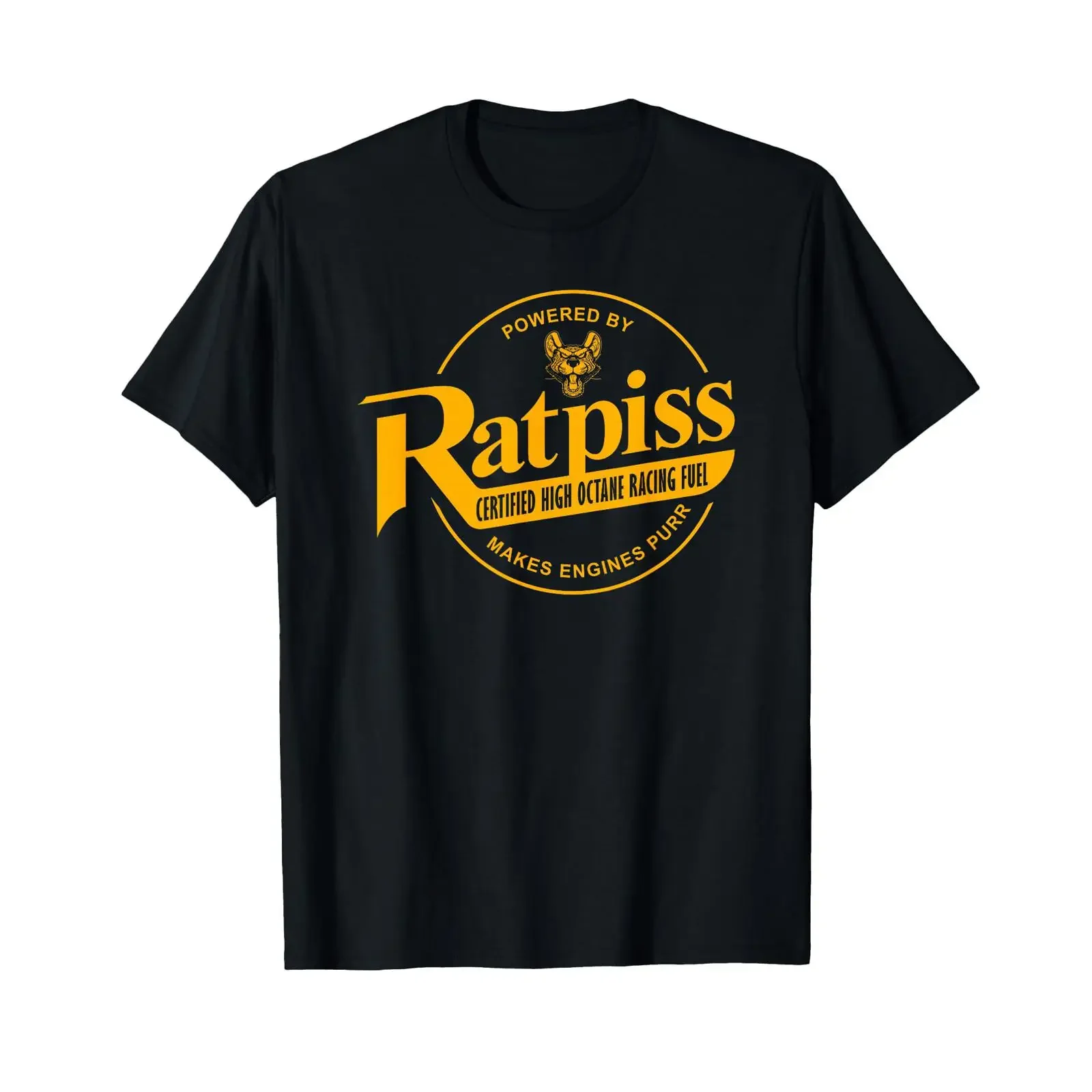 Фото Футболка RatPiss High Octane Racing Fuel Rat Rod, винтажная, с эффектом потертости, дизайнерская, стильная, дышащая, мужская, с графическим принтом, эластичная. №1