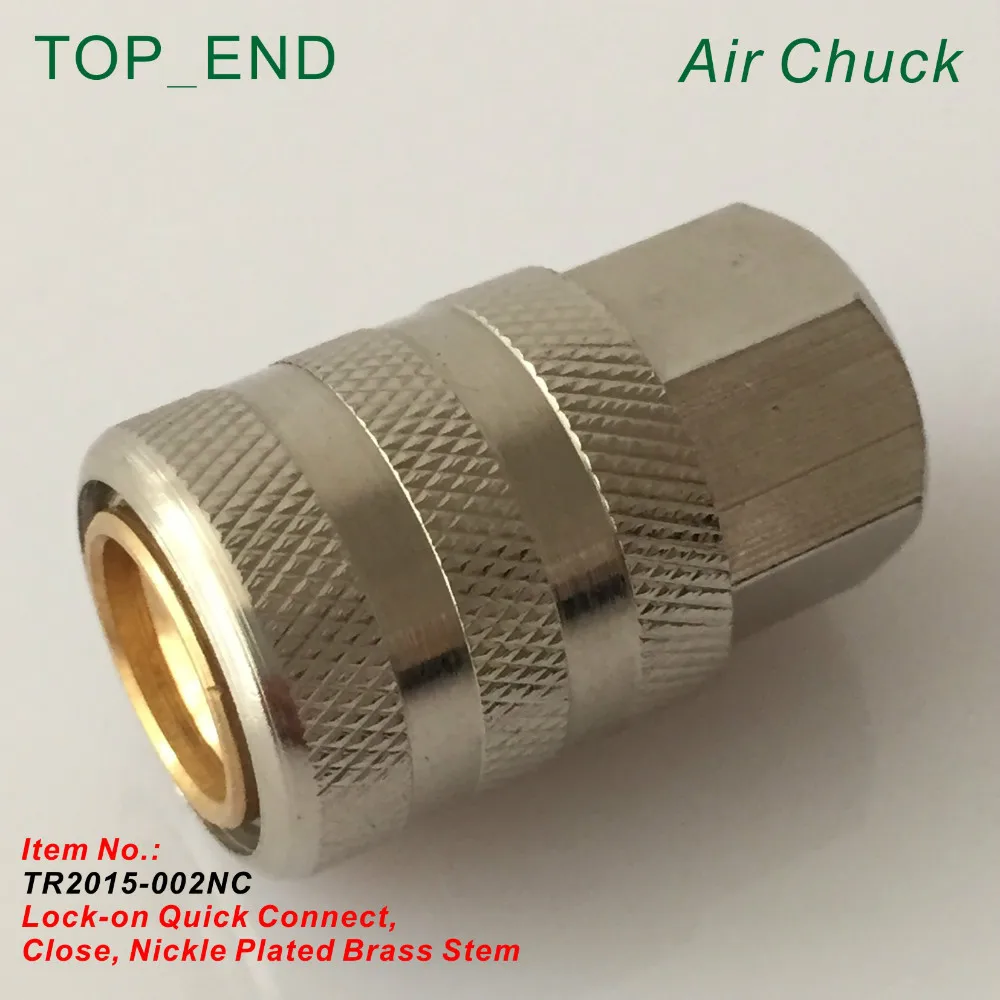 Closed,Nickle Plated,Air Chuck,1/4" NPT Thread,Universal Loc