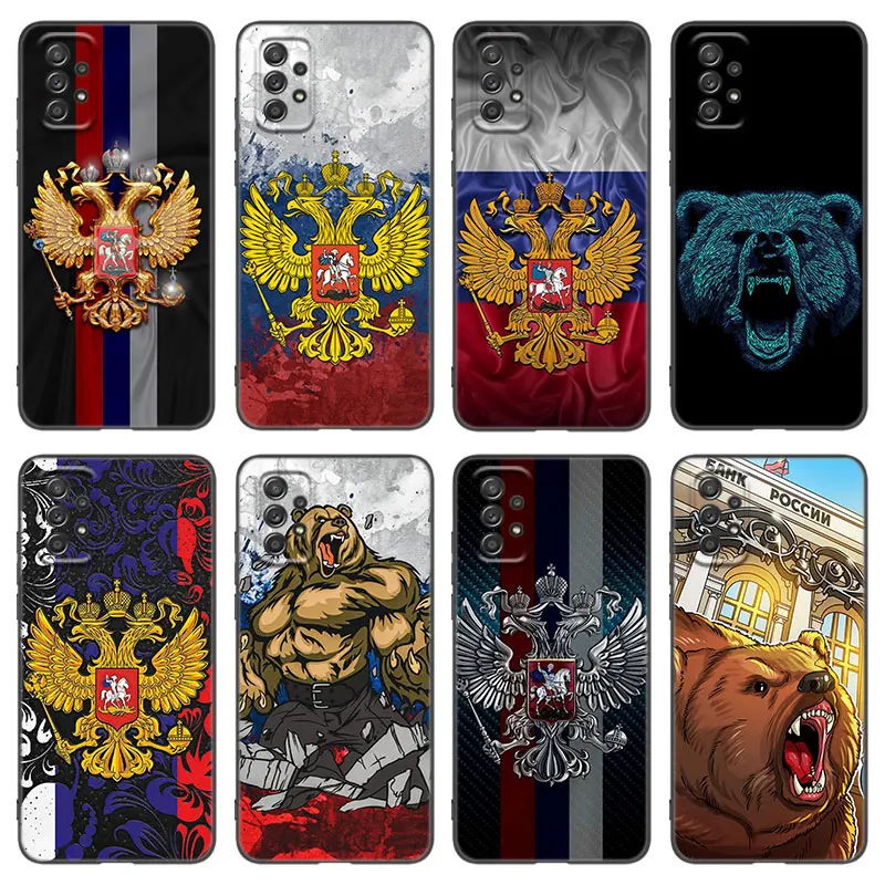 Чехол для телефона с эмблемой России Samsung A13 A22 A24 A32 A71 4G A33 A34 A35 A52 A53 A54 A55 A73 5G A12 A14 A23 A31