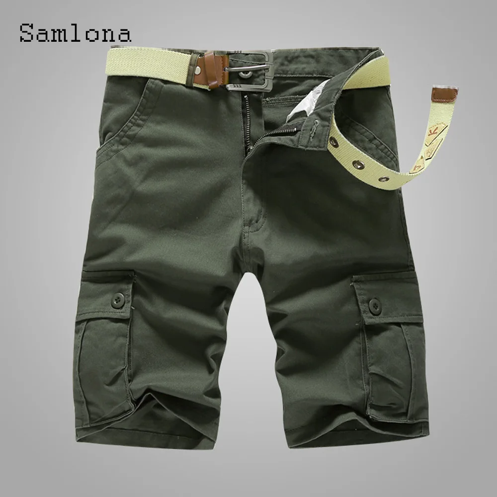 2023 Stylish simplicity Mens Outdoor Cargo Shorts Men Casual Slim Bottom Army Green All-match Classic Simple Multi-Pocket Shorts