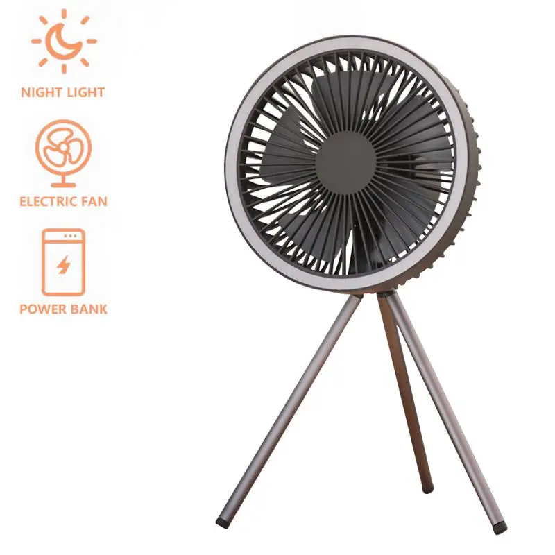 

Wind Power Mini Fans Summer Air Cooling Led Lighting Student Dormitory Hanging Fan 3 Gears Multi-purpose Portable Tripod Fan