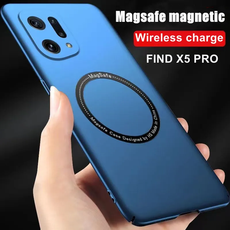 

For Oppo Find X5 Pro Magsafe Magnetic Wireless Charging Cover For Oppo Find X5 X3 Pro Armor Matte Hard Plastic Shockproof Fundas
