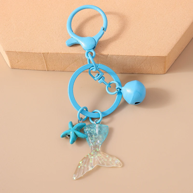 Симпатичный брелок для ключей в виде морской звезды рыбьего хвоста женский и