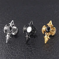mens earrings fashion gold cross jewellery accessories vintage stainless steel jewelry male black stud earrings for women