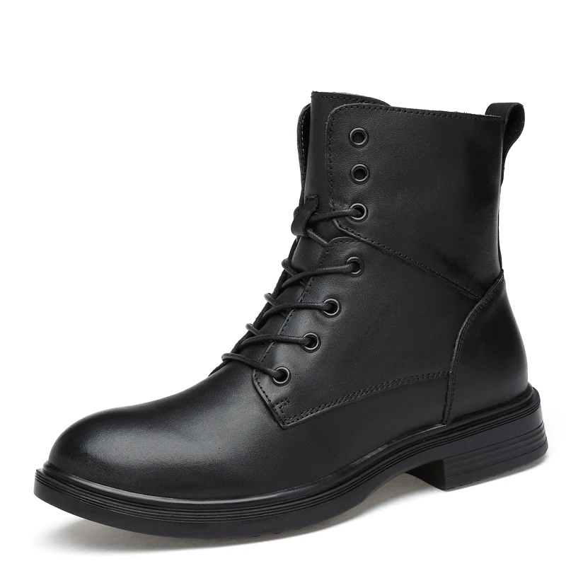 

Sanzoog Brand Winter Men Genuine Leather High NAPPA Martin Boots Black Plus Big Size 47 48 49 50
