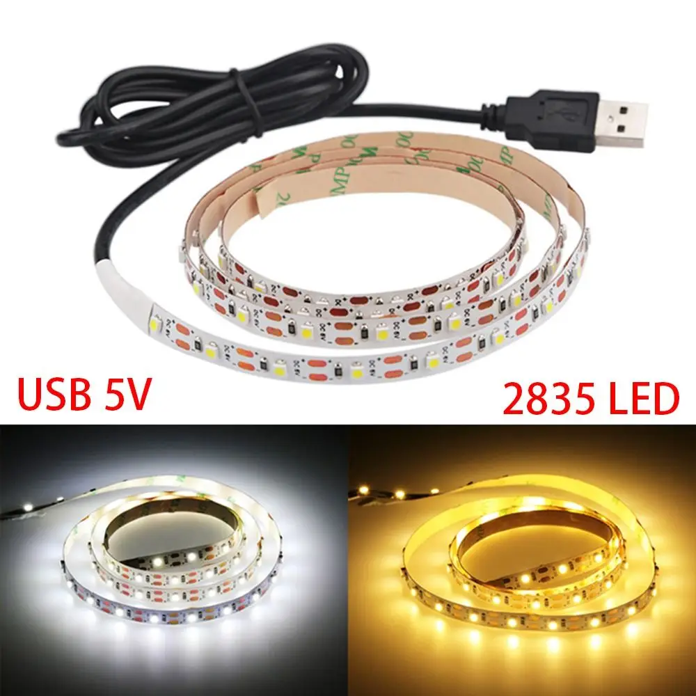

1Pcs Home Decor LED String Light White Warm White Lighting Tape USB Strip Lamp DC 5V 0.5m-5m SMD 2835 LED TV Background