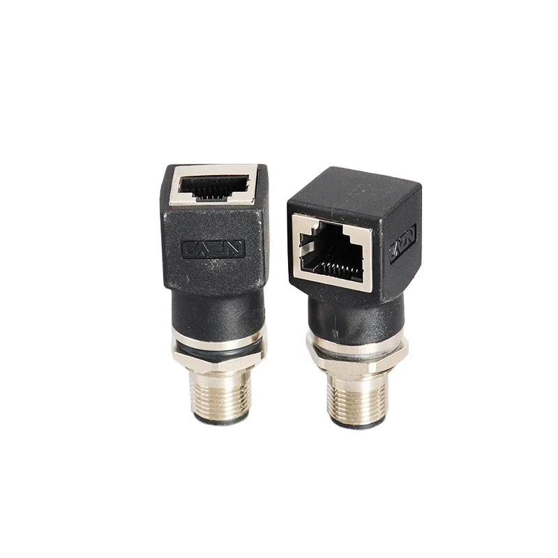 Фото KRE 1 шт. M12 4P D Тип 8 штырьков A Тип X соединитель RJ45 сетевой кабель для M12 штекер и гнездо №4