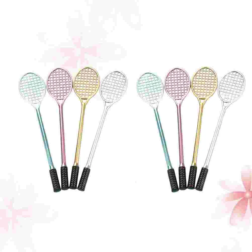 

10 Pcs Badminton Racket Pen Student Stationery Kids Gift Adorable Fine Point Gel Ink Pens Cute Tennis