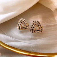 exquisite zircon small triangle ear studs for women geometric pearl heart shape earrings fashion party jewelry gifts