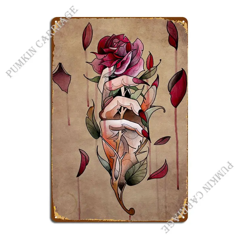 

Hand Tattoo Neotraditional Metal Sign Cinema Home Custom Cinema Tin Sign Poster