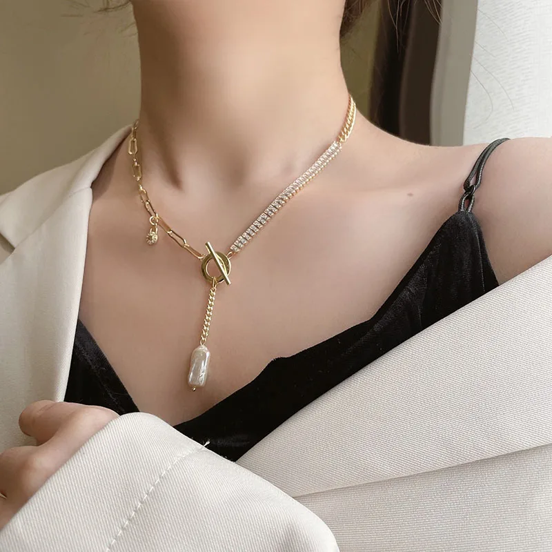 

Creativity Geometric Crystal Necklace For Women Luxury Jewelry Neck Chains Inlaid High Quality AAA Zircon Chokers Girls Gift