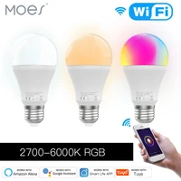 moes wifi smart led dimmable light bulb 10w rgb cw smart life app rhythm control work with alexa google home e27 95 265v