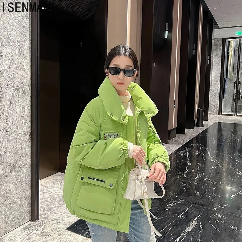 

Модные корейские зимние куртки, женские повседневные свободные пуховые хлопковые парки, пальто, новинка 2022, куртки с хлопковой подкладкой, ...