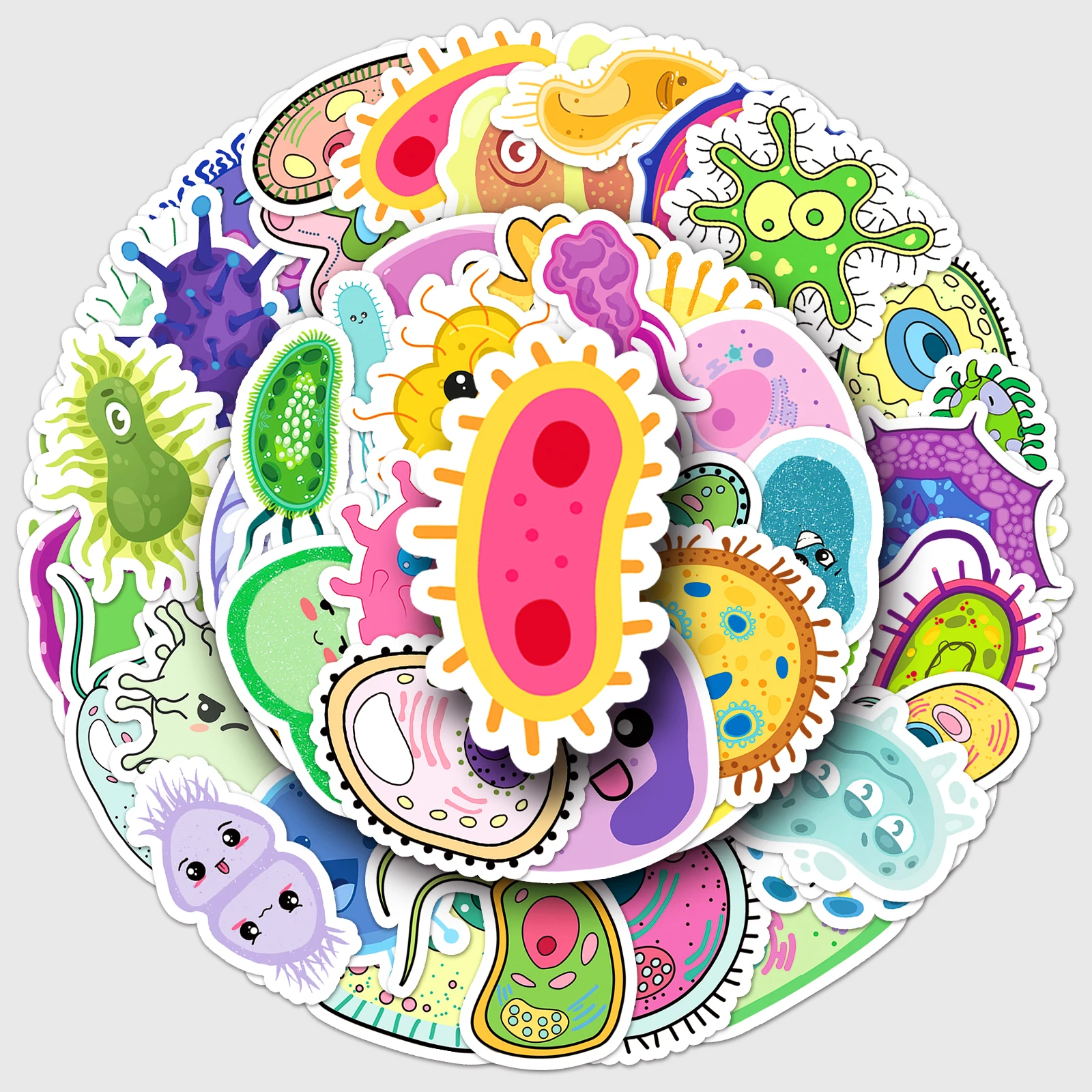 50 шт. микробная серия мультфильм милая водонепроницаемая наклейка скейтбординг