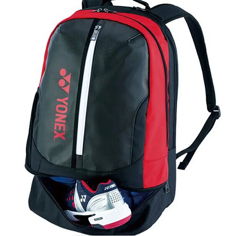 YONEX Badminton Sports Backpack Max For 2 Tennis Badminton Rackets PU Leather Racquet Sports Bag Unisex With Shoes Compartment