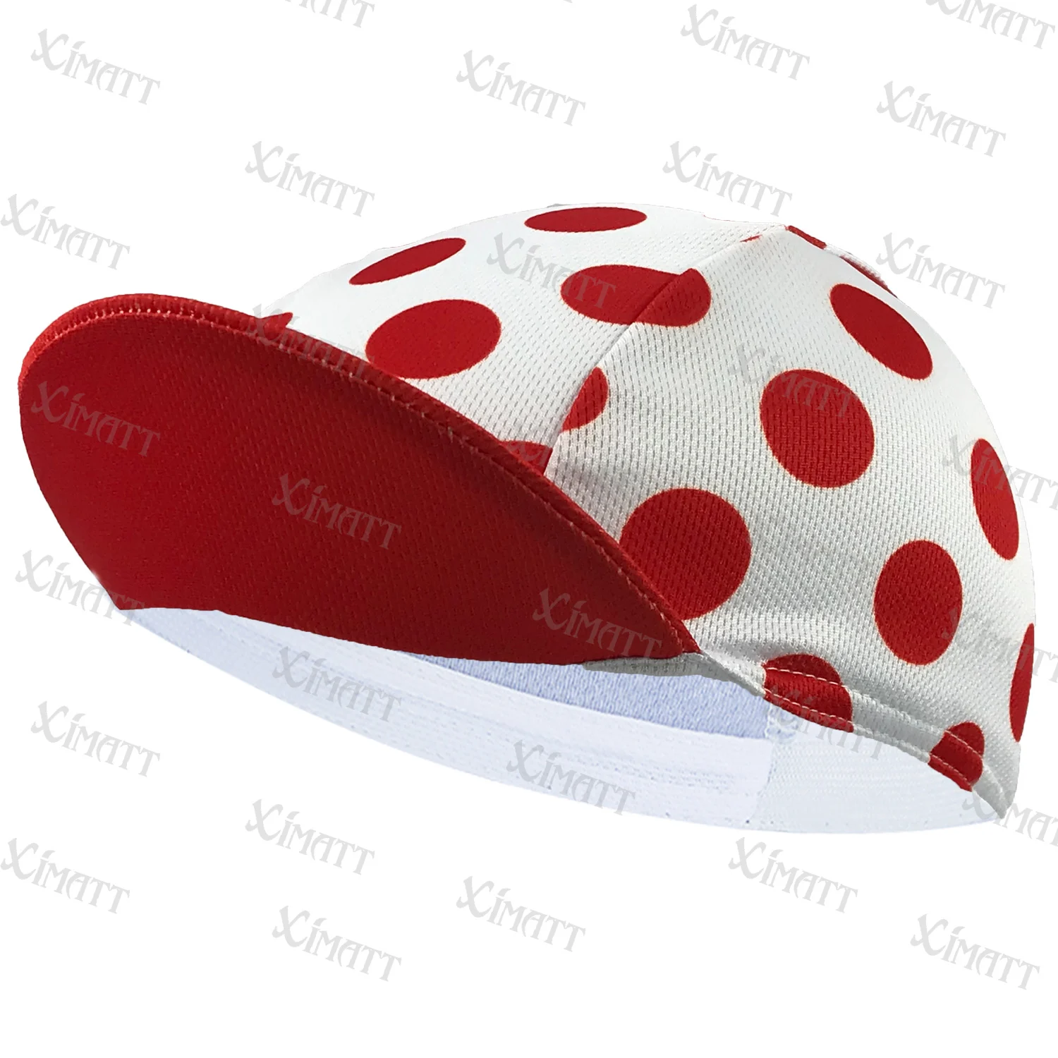 Купи XIMATT New Polyester/Fleece BIke Cycling Caps Winter And Summer Red White Dots Sports Bicycle Hats Elasticity за 285 рублей в магазине AliExpress