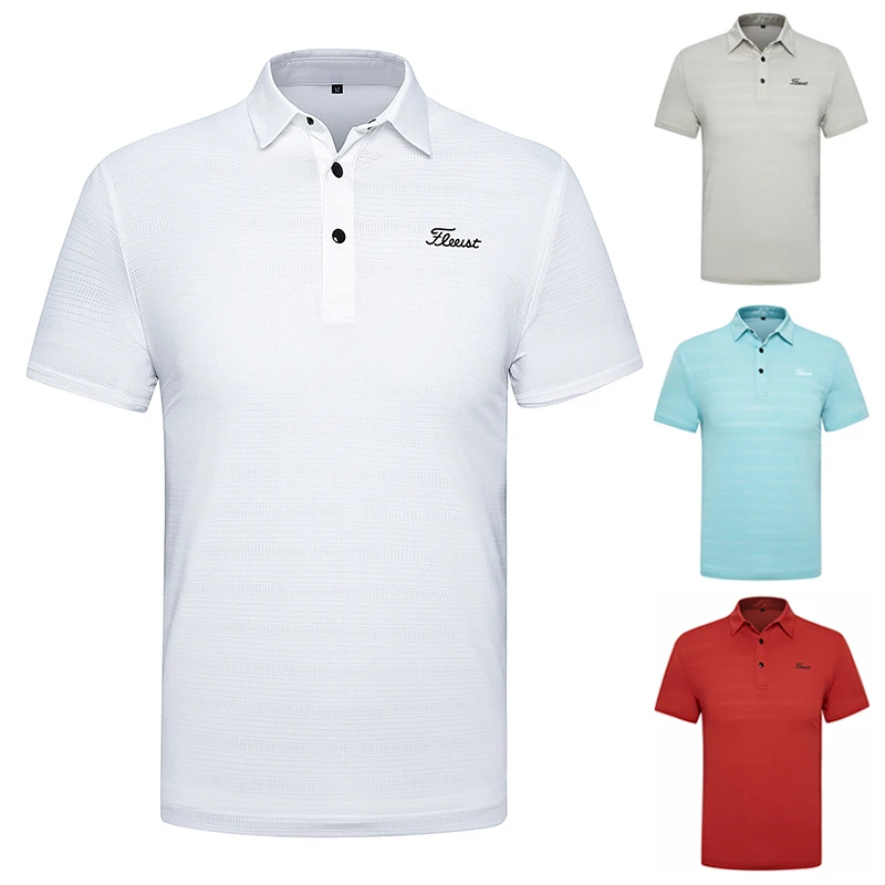 

Sports fast drying golf clothing men's short sleeve T-shirt breathable moisture wicking casual outdoor Lapel golf top
