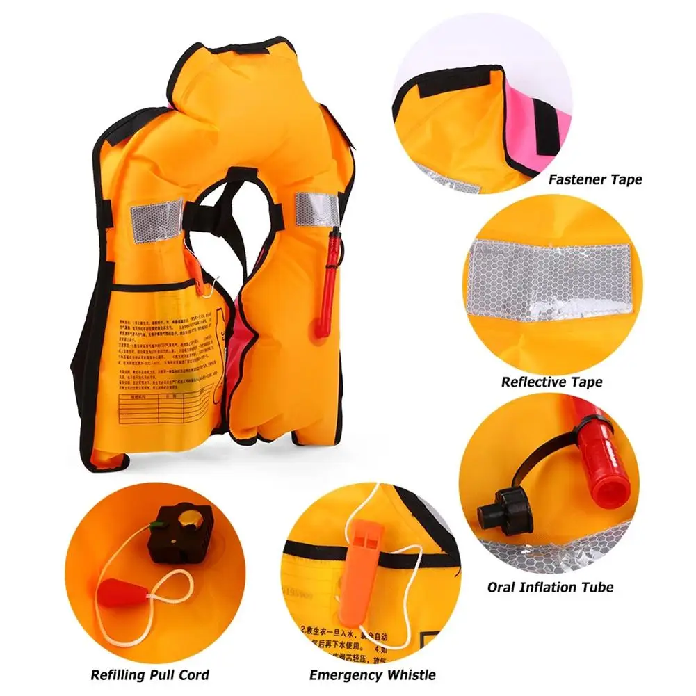 

Manual Inflatable Life Jacket Portable Professional Outdoor Fishing Swimming Life Vest Survival Jacket Swimwear