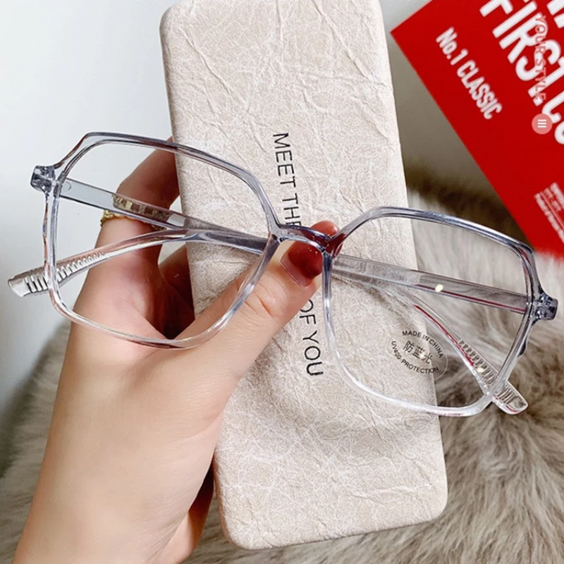 

Очки с защитой от сисветильник женские, многоугольные Плоские линзы неправильной формы, модные трендовые винтажные очки в черной оправе