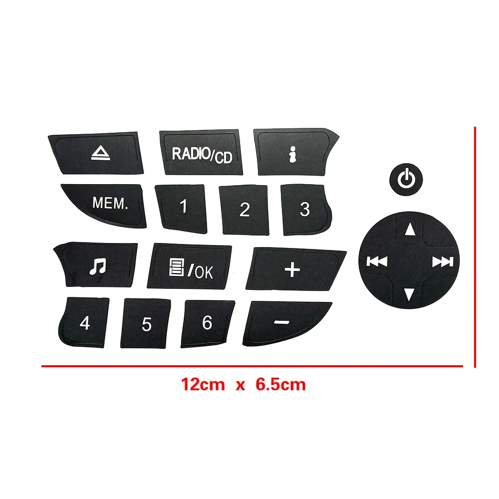 

Для Renault Megane Clio 2009 2010 2011, автомобильное мультимедийное меню, CD, радио, кнопка переключения звука, ремонтная наклейка, наклейка против царапин