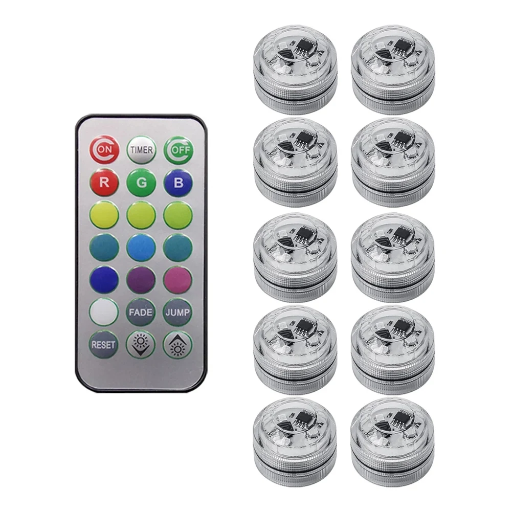 10 шт. беспроводной красочный светодиодный интерьер автомобиля окружающее